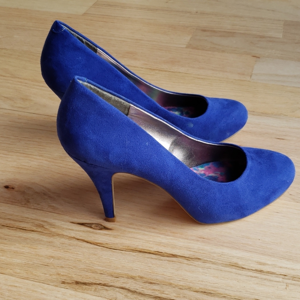Cobalt blue suede heels